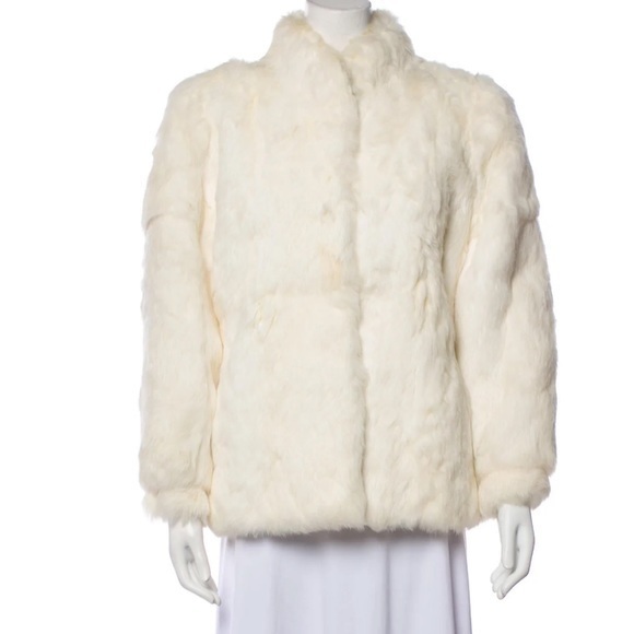 Vintage Berman’s Genuine Fur Rabbit Coat Size L Color Off White
